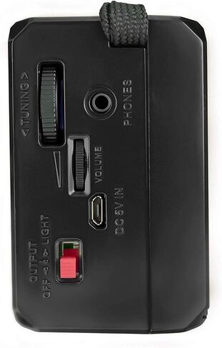 QFX R-37 6-Band (AM, FM, SW1 - SW4) Bluetooth LED Flashlight Solar Radio (2021 Model) | LED Flashlight, 5V USB Charging Port, USB Charging Cord, TF/USB Inputs, Telescoping Antenna in Kuwait
