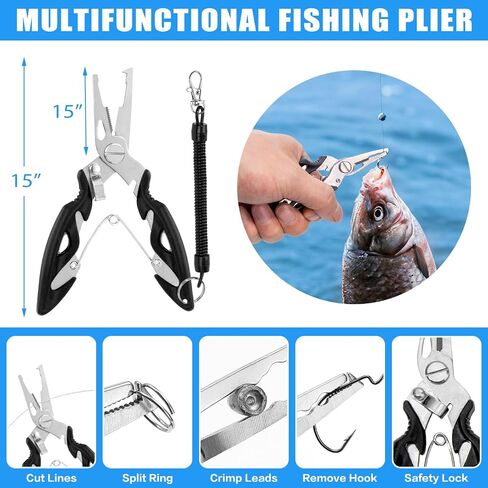 13-in-1 Fishing Multi-Tool Kit with Pliers, Fillet Knife, Lip Gripper, Scissor, Hook Remover - Fly, Ice, Saltwater & Freshwater Fishing for Serious Angler in Saudi Arabia