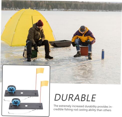 Uonlytech Tip-up Flag Marker Rod Abs Blue Foldable 225mm Ice Fishing | Portable Design, Easy Installation, Reliable Stability, Waterproof Build for Winter Fishing in Saudi Arabia