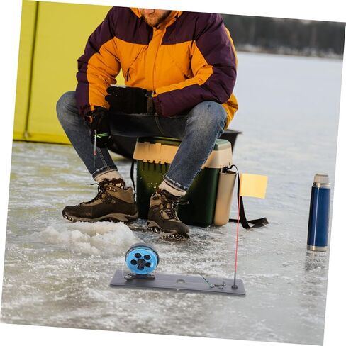 Uonlytech Tip-up Flag Marker Rod Abs Blue Foldable 225mm Ice Fishing | Portable Design, Easy Installation, Reliable Stability, Waterproof Build for Winter Fishing in Saudi Arabia