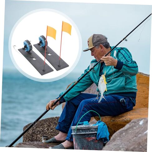 Uonlytech Tip-up Flag Marker Rod Abs Blue Foldable 225mm Ice Fishing | Portable Design, Easy Installation, Reliable Stability, Waterproof Build for Winter Fishing in Saudi Arabia