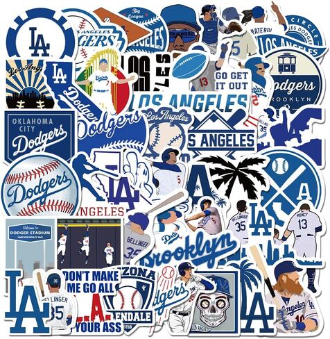 Basketball Shoe Stickers 50 PCS Cool Basketball Shoe Stickers Stylish Vinyl Stickers for Luggage Car Laptop Skateboard Keyboard Personalize Decal Stickers (Dodger-LA-50PCS) in Saudi Arabia