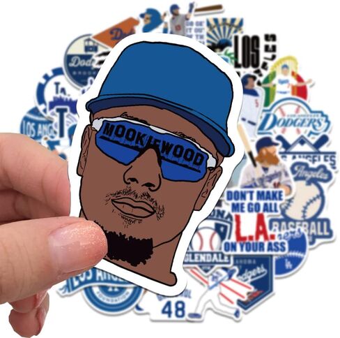 Basketball Shoe Stickers 50 PCS Cool Basketball Shoe Stickers Stylish Vinyl Stickers for Luggage Car Laptop Skateboard Keyboard Personalize Decal Stickers (Dodger-LA-50PCS) in Saudi Arabia