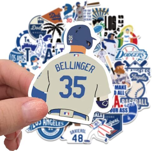 Basketball Shoe Stickers 50 PCS Cool Basketball Shoe Stickers Stylish Vinyl Stickers for Luggage Car Laptop Skateboard Keyboard Personalize Decal Stickers (Dodger-LA-50PCS) in Saudi Arabia