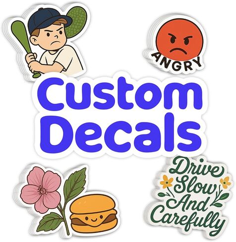 StickerJet Custom Stickers, Individually Die Cut Personalized Vinyl Decals, Print Your Own Waterproof UV Resistant Stickers for Laptop, Water Bottle, Packaging, Business Logo Labels in Saudi Arabia