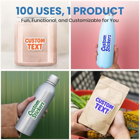 StickerJet Custom Stickers, Individually Die Cut Personalized Vinyl Decals, Print Your Own Waterproof UV Resistant Stickers for Laptop, Water Bottle, Packaging, Business Logo Labels in Saudi Arabia