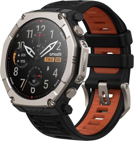 Amazfit T-Rex Ultra 2 Smart Watch, 1.5" AMOLED Sapphire Glass, iOS/Android | 51mm, 30-Day Battery, Dual-Band GPS, Flashlight, Titanium Case, Water-Resistant, Rugged/Miltiary Style, Offline Maps in Saudi Arabia