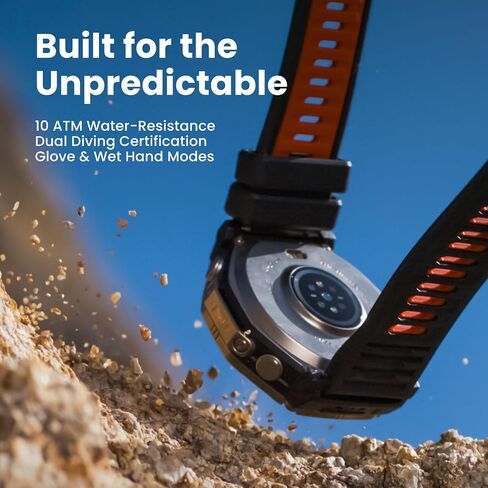 Amazfit T-Rex Ultra 2 Smart Watch, 1.5" AMOLED Sapphire Glass, iOS/Android | 51mm, 30-Day Battery, Dual-Band GPS, Flashlight, Titanium Case, Water-Resistant, Rugged/Miltiary Style, Offline Maps in Saudi Arabia