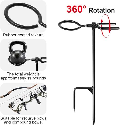 Bow Stake with 360 Degree Adjustable Rotating Fork and Arrow Ring Strong Bow Arrow Bracket for Recurve/Compound Bow in Saudi Arabia
