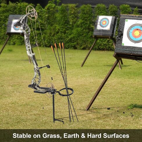 Bow Stake with 360 Degree Adjustable Rotating Fork and Arrow Ring Strong Bow Arrow Bracket for Recurve/Compound Bow in Saudi Arabia