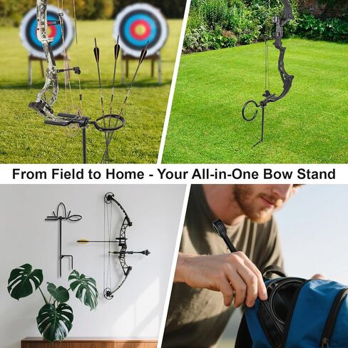 Bow Stake with 360 Degree Adjustable Rotating Fork and Arrow Ring Strong Bow Arrow Bracket for Recurve/Compound Bow in Saudi Arabia