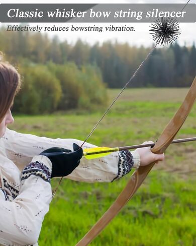 TOPARCHERY 4 Pcs Bow String Whiskers Silencers Reduce String Noise and Vibration for Recurve Compound Bow Longbows Archers Beginners Black Grey in Saudi Arabia