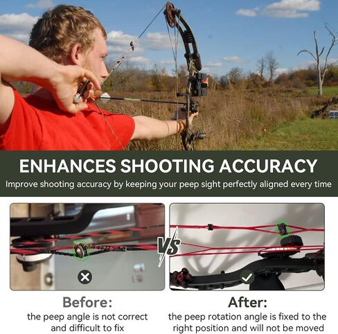 Bow Archery Peep Tuner Replacement for Bowmar Tuner | Compound Bow String Peep Sight Tuner, Effective Fixed Archery Peep Rotation, Bow Hunting Accessories, 3 Sizes, Black in Saudi Arabia