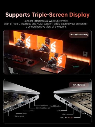 كمبيوتر محمول للألعاب KAIGERR 2026، كمبيوتر محمول 24 جيجابايت DDR5 512 جيجابايت NVMe SSD مع AMD Ryzen 7 H255(8C/16T، حتى 4.9 جيجاهرتز)، كمبيوتر محمول 16.0 بوصة Windows 11، رسومات Radeon RX Vega 8، واي فاي 6، لوحة مفاتيح بإضاءة خلفية in Kuwait