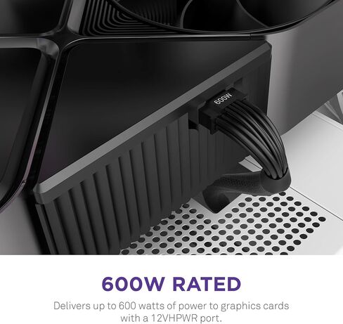 NZXT 12VHPWR Adapter Cable - 12+4-Pin (16-Pin) 12HVPWR to Dual 8-Pin PCIe - Compatible with NVIDIA 40 Series Graphics Cards and Existing NZXT ATX 2.X PSUs (PA-xG1BB) - Rated for 600 Watts - Black in Saudi Arabia