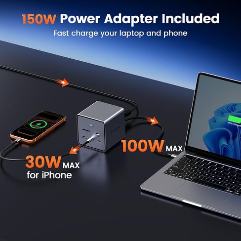 TobenONE 16-in-1 Laptop Docking Station Triple 4K Monitor,150W Power Supply | 7 USB, 3HDMI, 2.5G Ethernet, SD/MicroSD 4.0, 30W Fast Charging, USB-C Docking Station for Thunderbolt 5/4 Windows/Dell/Lenovo in Saudi Arabia