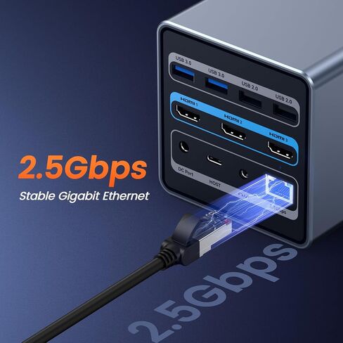 TobenONE 16-in-1 Laptop Docking Station Triple 4K Monitor,150W Power Supply | 7 USB, 3HDMI, 2.5G Ethernet, SD/MicroSD 4.0, 30W Fast Charging, USB-C Docking Station for Thunderbolt 5/4 Windows/Dell/Lenovo in Saudi Arabia