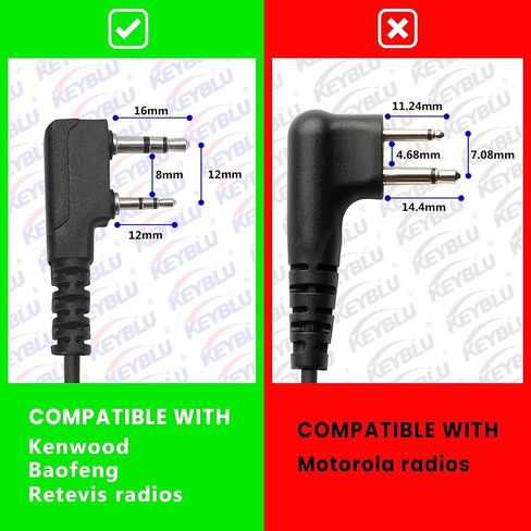 G Shape 2 Pin Walkie Talkie Earpiece Headset Compatible with Baofeng UV-5R Retevis H-777 RT21 RT22 Arcshell AR-5 Two Way Radio (1 Pack) in Saudi Arabia