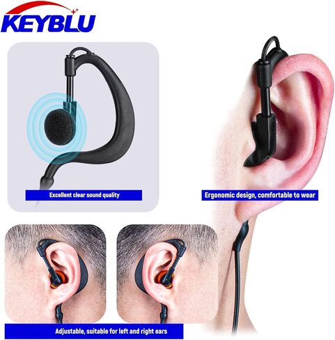 G Shape 2 Pin Walkie Talkie Earpiece Headset Compatible with Baofeng UV-5R Retevis H-777 RT21 RT22 Arcshell AR-5 Two Way Radio (1 Pack) in Saudi Arabia