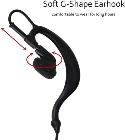 G Shape 2 Pin Walkie Talkie Earpiece Headset Compatible with Baofeng UV-5R Retevis H-777 RT21 RT22 Arcshell AR-5 Two Way Radio (1 Pack) in Saudi Arabia