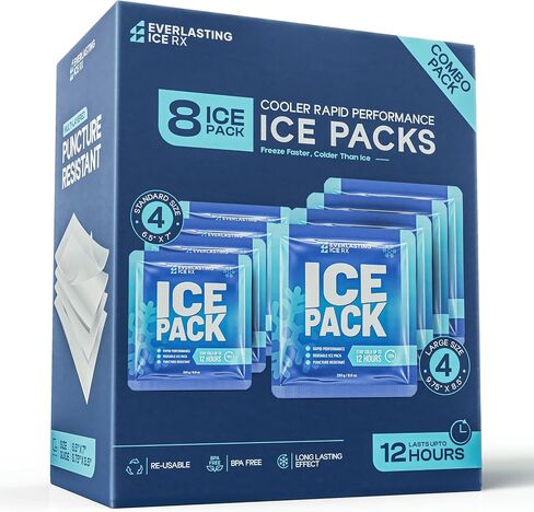 Reusable Ice Packs for Coolers and Lunch Box, Long Lasting 12 Hours, 4 Pack in Saudi Arabia