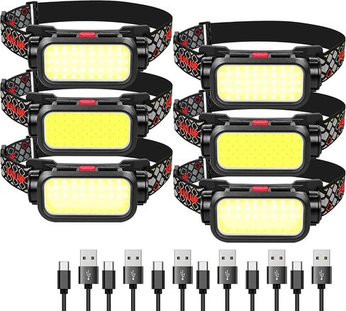 LED Headlamp High Lumens with Motion Sensor Super Bright, 3 Lighting Modes, Digital Display, Rechargeable, Waterproof Head Lamp, 90° Adjustable for Camping, Hiking, Fishing, Running Outdoor (1) (6) in Kuwait