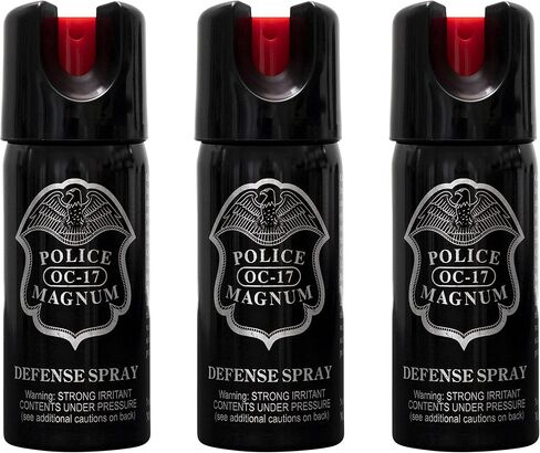 POLICE MAGNUM Pepper Spray- Portable Self Defense- Made in The USA- Maximum Strength-16ft Range- 2oz Twist Lock (3 Pack) in Saudi Arabia