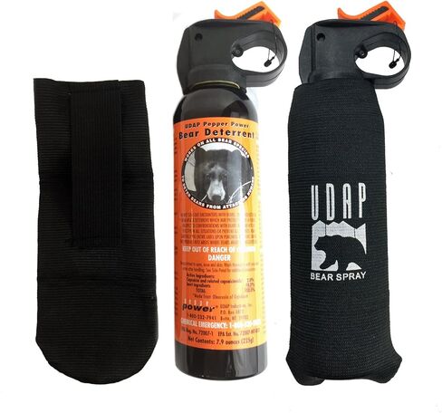 UDAP Pepper Power 12VHP Safety Orange Bear Spray Self Defense Deterrent with Hip Holster and Belt for Camping, Hiking, Fishing, Powerful Blast Pattern, 30 feet Fog Barrier, 7.9 oz in Saudi Arabia