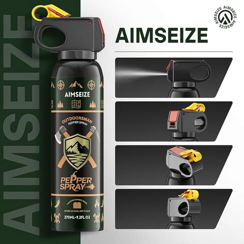 رذاذ الفلفل من AIMSEIZE للأماكن الخارجية، 9.2 أونصة، قوة قصوى لسهولة الوصول إلى التخييم والمشي لمسافات طويلة in Kuwait