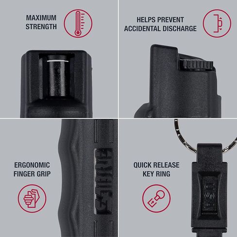 SABRE 3-in-1 Defense Spray – Pepper Spray, Tear Gas & UV Dye, Quick Release Keychain for Easy Carry, Finger Grip for Aim, 3X Longer Spray Time (Up to 10 Seconds), Max Police Strength, 0.54 fl oz in Saudi Arabia