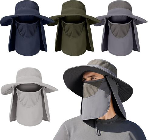 4 Pack Sun Hats for Men Women UPF 50 Wide Brim Bucket in Saudi Arabia