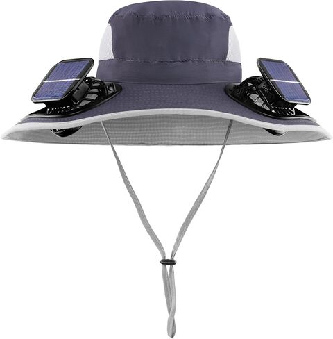 Sun Hat with Dual Fans, Wide Brim Solar Fan Hat for Men Women in Kuwait