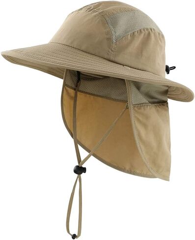Home Prefer UPF 50+ Boys Sun Hat with Neck Flap Wide Brim Summer Beach Bucket Hat for Boys Girls Toddler Kids Safari Hat in Kuwait