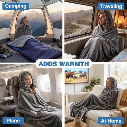 tuphen Flannel Sleeping Bag Liner, Travel Sheets for Adult Sleep Sack - Camping Sheet for Traveling, Backpacking, Hotel - 4 Seasons Sleep Sack with Adjustable Drawstring Hood in Saudi Arabia