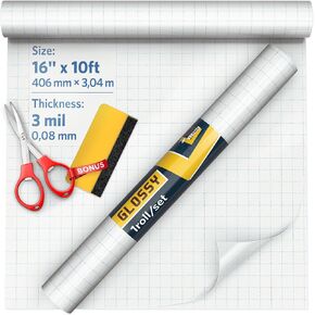 LA LLAMA Self Adhesive Clear Glossy Laminating Roll 16" x 10ft 3 MIL Multipurpose Laminating Film Roll Peel and Stick in Saudi Arabia