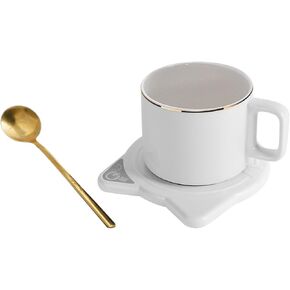 Electric Coffee Warmer, USB Cup Warmer with 2 Gear Timing, Intelligent Smart Cup Warmer USB Warmer Coaster for Home, White in Kuwait