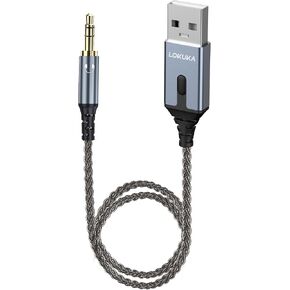 Bluetooth 6.0 Aux Adapter for Car Speaker, 3.5mm Bluetooth Receiver | Built-in Microphone, Adds Bluetooth to Car, Speaker, Home Stereo Audio, for Hands-Free Call, Voice Navigation, Phone Music in Saudi Arabia