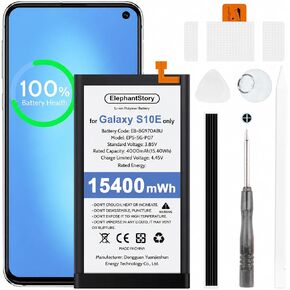 بطارية بديلة ElephantStory لهاتف Samsung Galaxy S10e EB-BG970ABU | بطارية عالية السعة، متوافقة مع هاتف Galaxy S10e SM-G970U G970U1 G970F G970W، تتضمن مجموعة إصلاح in Kuwait