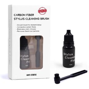 Stylus Cleaning Brush Kit, Round Cleaning Brush and 10ml Cleaning Fluid | 2-in-1 Anti Static Needle Brush for LP Record Player in Saudi Arabia