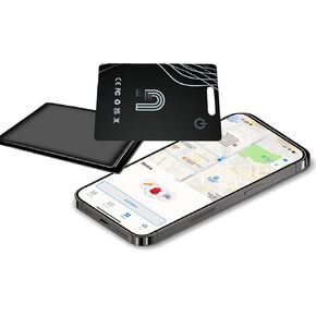 Ultra-Thin Wallet Tracker Card Works with Apple Find My, Rechargeable Slim Tracking Card, Bluetooth Tracker for Wallets, Key Finder & Item Locator for Luggage, Passports - MFi Certified iOS Only in Saudi Arabia