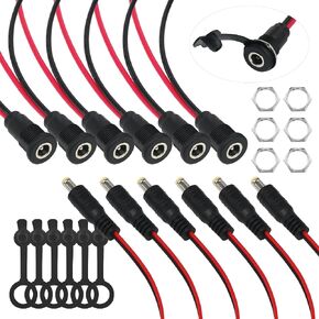 6 Sets 5.5 x 2.1mm DC Power Jack Threaded Female Panel Mount Barrel Connector Adapter Kit with Cover Cap OLA012 in Kuwait