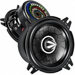 CarbonForce 4 Inch Speakers, 800W Peak 4 Ohm 4 Inch Car Speakers, 4in Bullet Midrange Speakers with Honeycomb-Weave Carbon Fiber Cone, Low-Profile Aluminum Bullet, 2 Pack in Kuwait