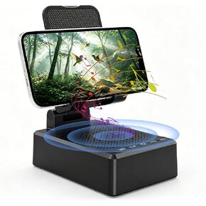 Cell Phone Stand with Wireless Bluetooth Speaker, Adjustable Angle,Foldable Stand HD Surround Sound for Home, Compatible with All iPhone/Android Phones, Cool Gadget Gift for Men Women Dad Mom in Saudi Arabia