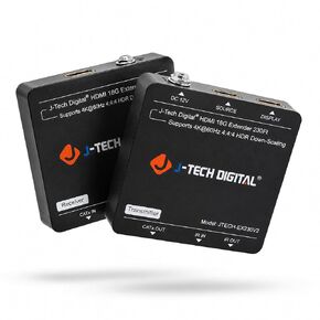 HDMI Extender 4K 60Hz Over Cat5e/6 Ethernet Cable Up to 230ft. Supports 4K Downscale HDMI Loop Out PoC HDR Bi-Directional IR by J-Tech Digital [JTECH-EX230V2] in Kuwait