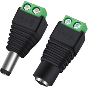 10 Pairs 12V 5A DC Power Plug Connectors (5.5mm x 2.1mm) | 10 Male & 10 Female Jacks, LED Strips, CCTV Cameras, Security Systems, Durable Barrel Adapters in Saudi Arabia