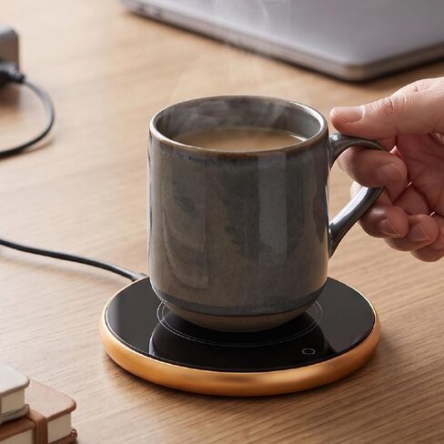 USB Mug Warmer with Wired Switch, Low Power Even Heating for | Aluminum Alloy Tempered Glass, 8-10W Desk Warmer for Milk, Enzymes, Tea, Compact 3.2in Diameter for Travel in Kuwait