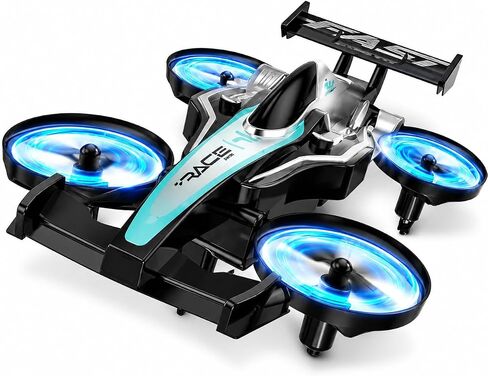 DEERC HT35 2-in-1 Mini Drone Car for Kids | Remote Control Airplane, 360° Flips, Circle Flight, One-Key Takeoff/Landing, Headless Mode, Auto Hover, 3 Speeds, 2 Batteries in Kuwait