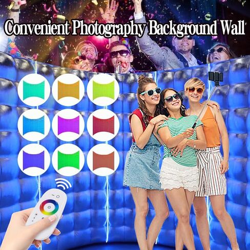 Photo Booth Inflatable Silver Reflective with LED 360 Photo Booth Inflatable Enclosure Suitable for Birthday Parties/Weddings/Mall Advertisements/Photography Props Etc（13.12FT） in Saudi Arabia