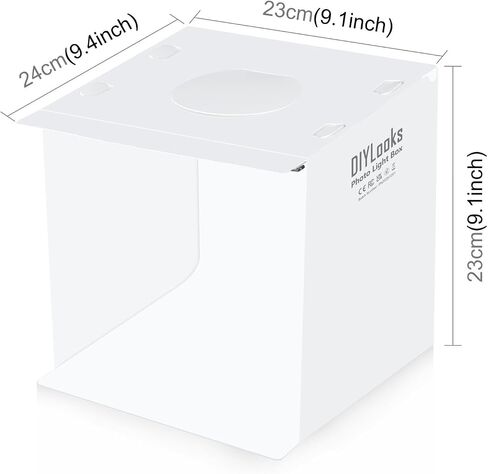 20cm 1100LM Light Photo Lighting Studio Shooting Tent Box Kit | Folding Portable 1100LM, 5500K, PVC, 2 Colors Backdrops (Black, White), Unfold Size: 24cm x 23cm x 23cm in Kuwait