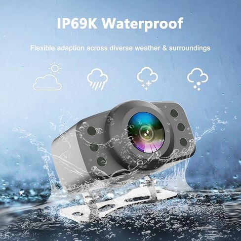 Wireless Backup Camera, RVInWest 1080P WiFi Waterproof Night Vision Wide View Angle, Stable Sign Front Rear View Camera for Car Truck SUV Pickup Camper Van Trailer for iPhone iPad Android Smartphone in Kuwait